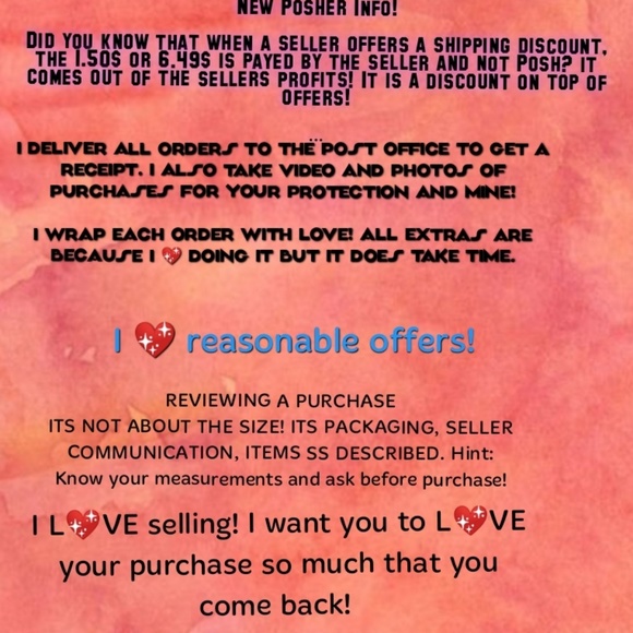 🎉💖 THANKS FOR VISITING MY CLOSET! Please read! - Picture 7 of 8